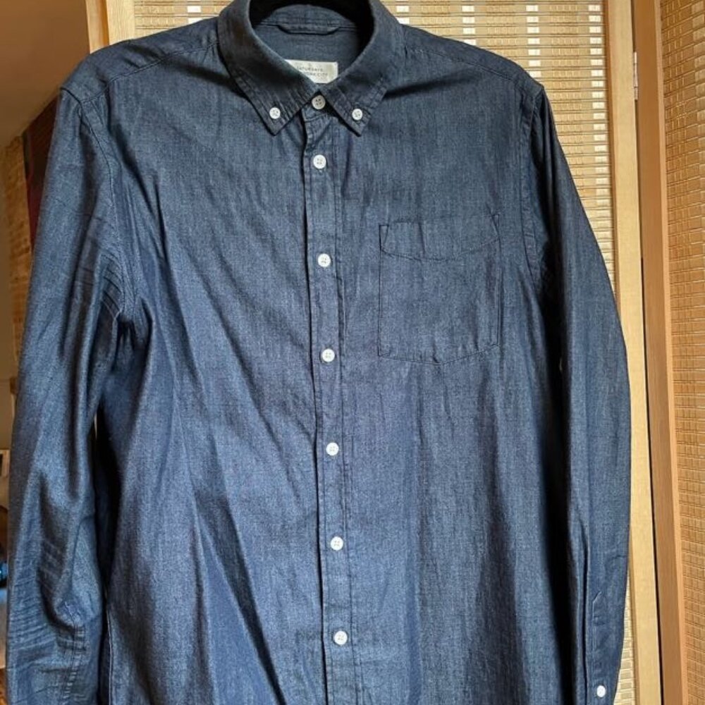 Saturdays NYC Men’s Button-Up Shirt in Denim Blue